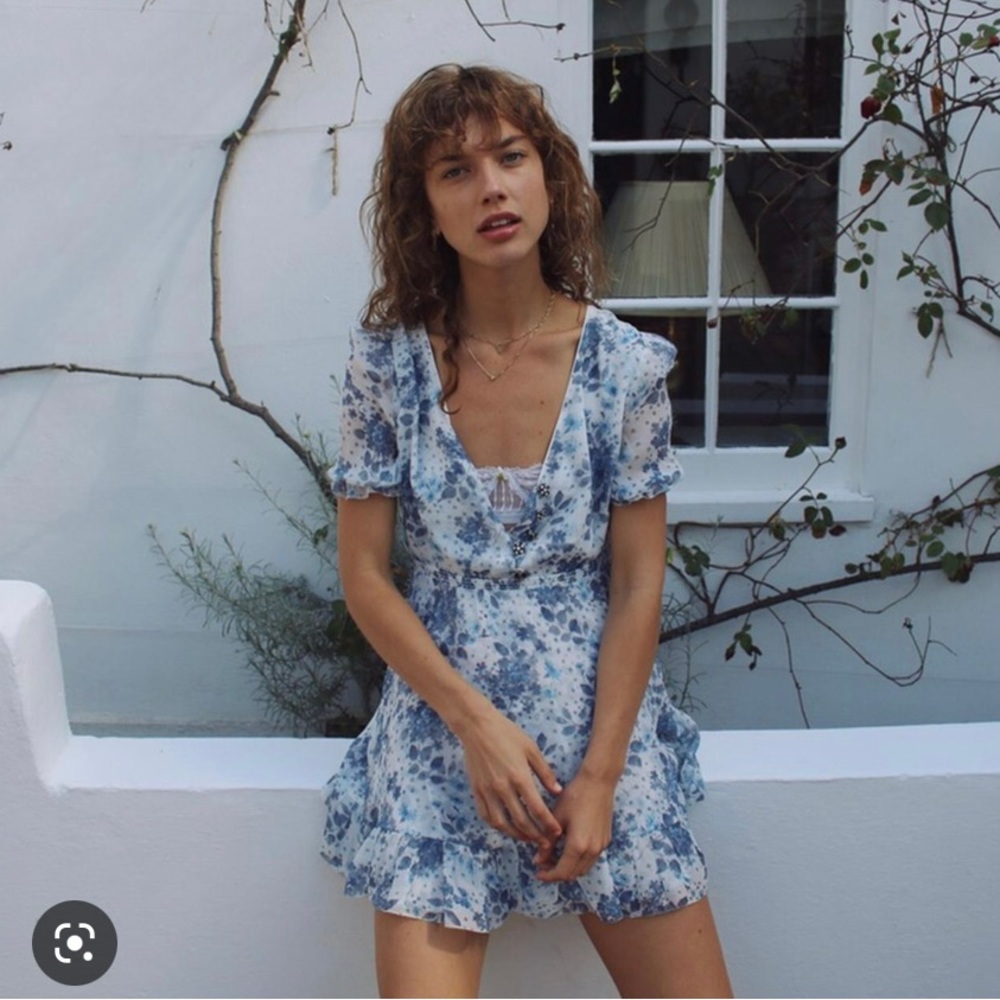 The Kooples Ecru Silk Dress in Jazz Flowers print - Size 3